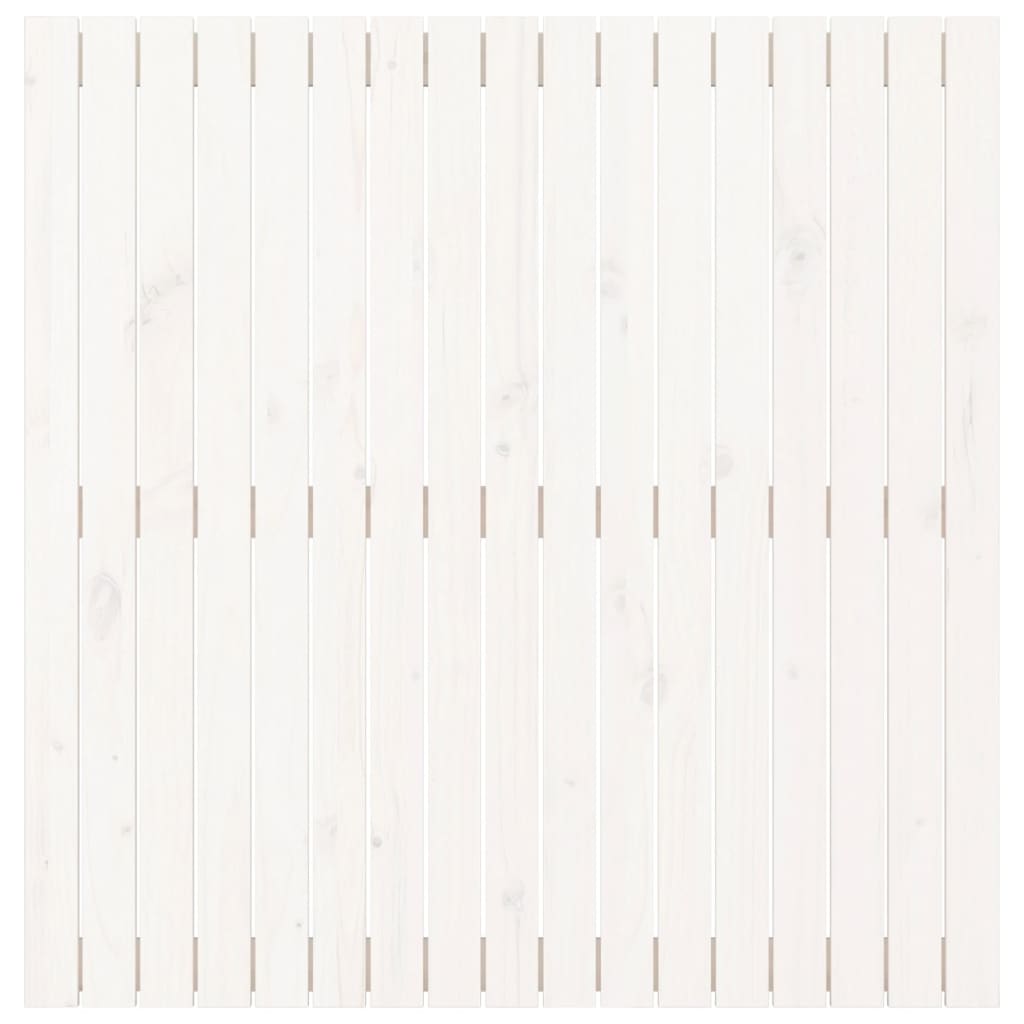 Testiera da Parete Bianca 108x3x110cm in Legno Massello di Pino