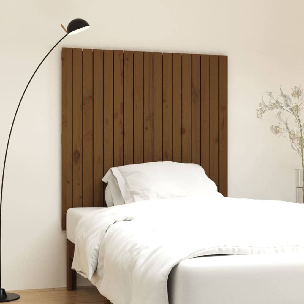 Testiera da Parete Ambra 108x3x110 cm in Legno Massello di Pino