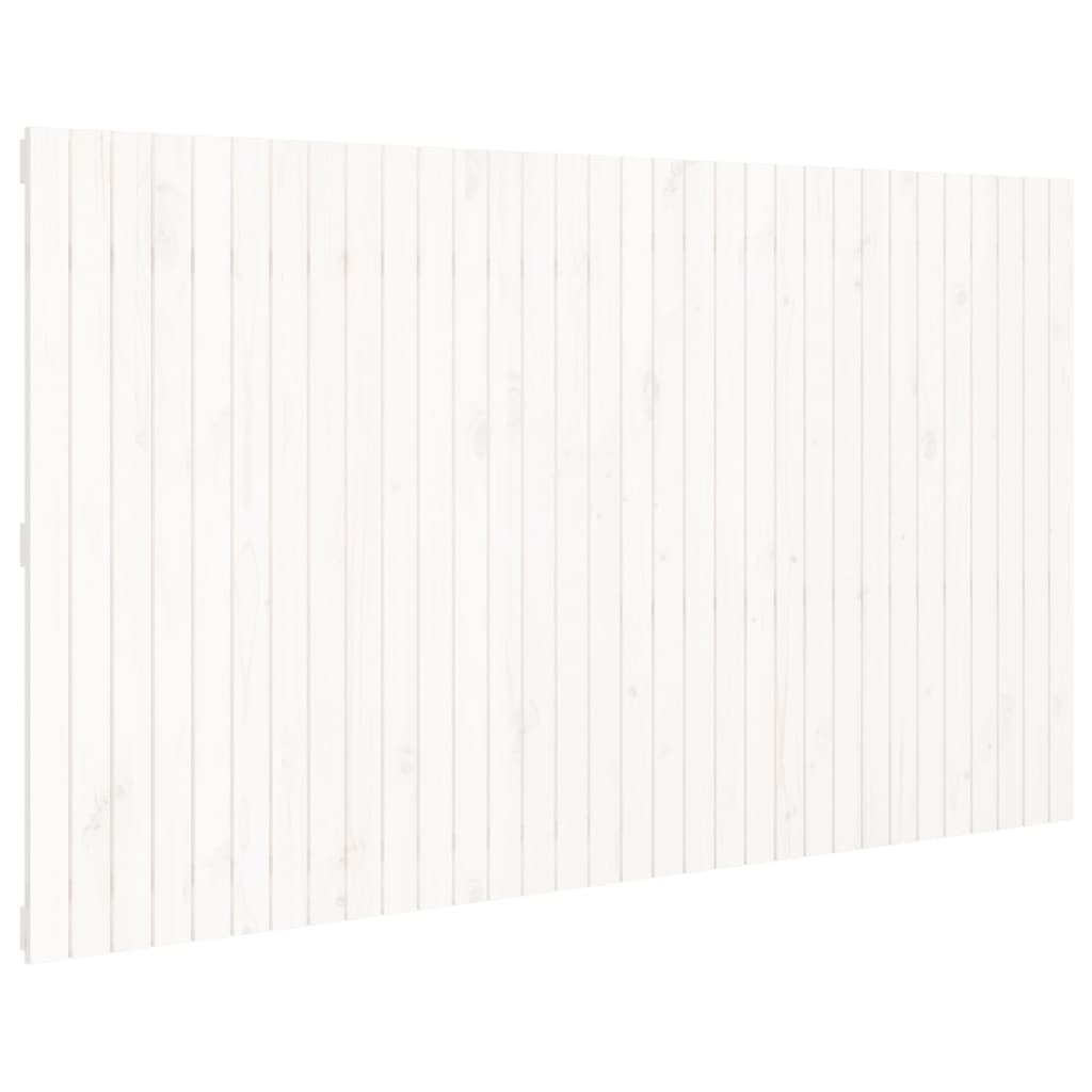 Testiera da Parete Bianca 204x3x110 cm Legno Massello di Pino