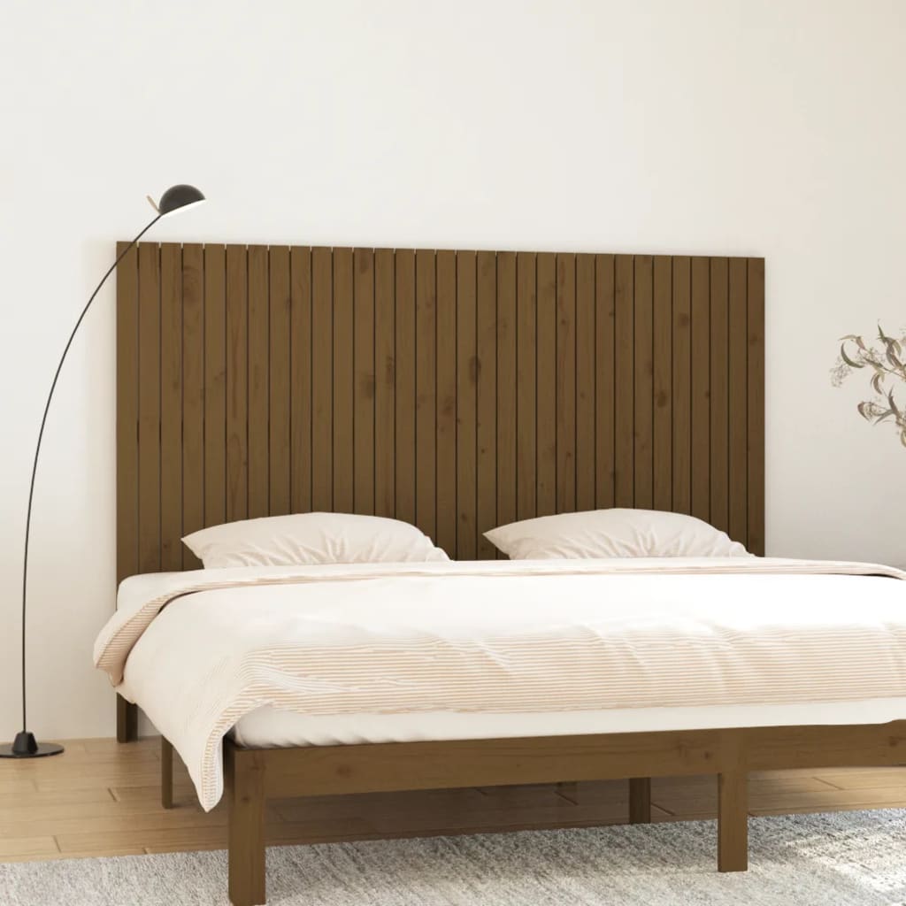 Testiera da Parete Ambra 204x3x110 cm in Legno Massello di Pino
