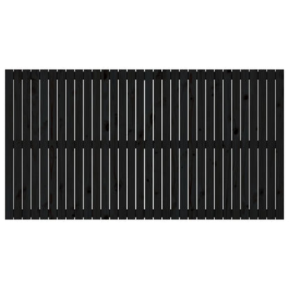 Testiera da Parete Nera 204x3x110 cm in Legno Massello di Pino