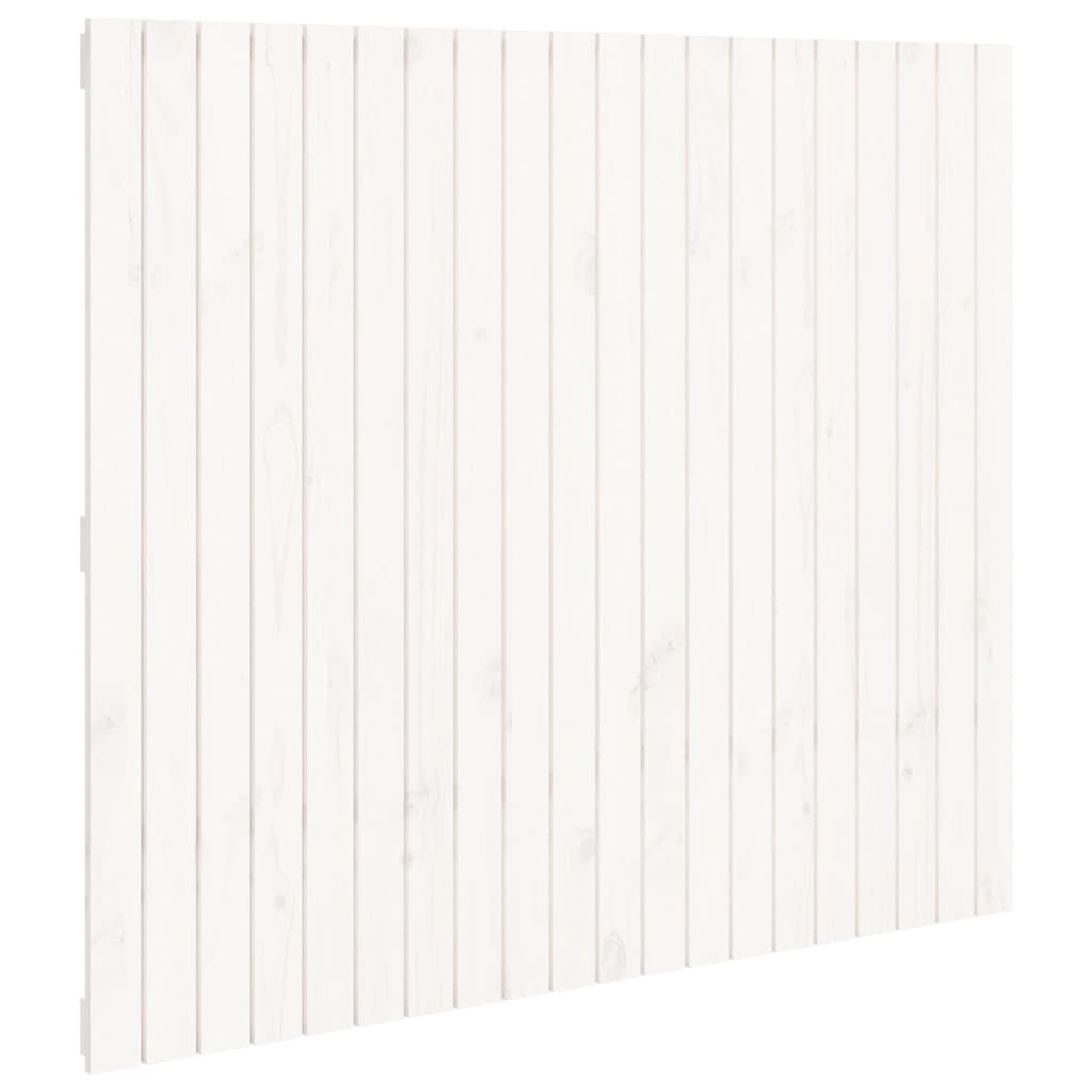 Testiera da Parete Bianca 127,5x3x110 cm Legno Massello di Pino