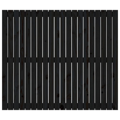 Testiera da Parete Nera 127,5x3x110cm in Legno Massello di Pino
