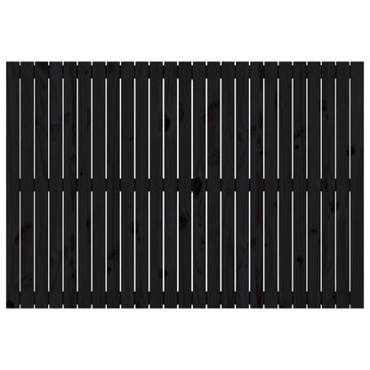 Testiera da Parete Nera 159,5x3x110cm in Legno Massello di Pino