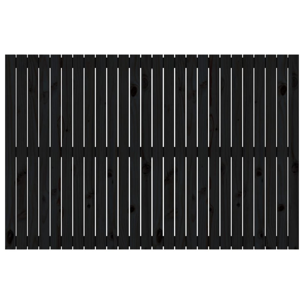 Testiera da Parete Nera 166x3x110 cm in Legno Massello di Pino