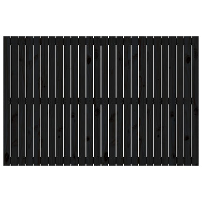 Testiera da Parete Nera 166x3x110 cm in Legno Massello di Pino