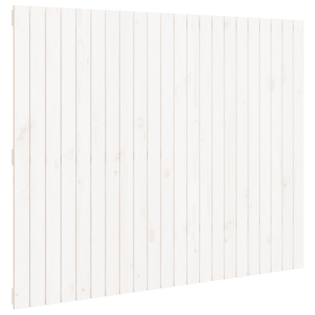 Testiera da Parete Bianca 140x3x110cm in Legno Massello di Pino