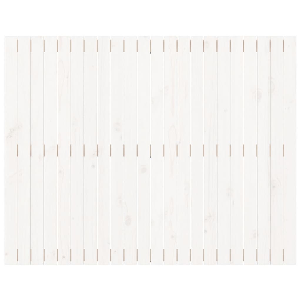 Testiera da Parete Bianca 140x3x110cm in Legno Massello di Pino
