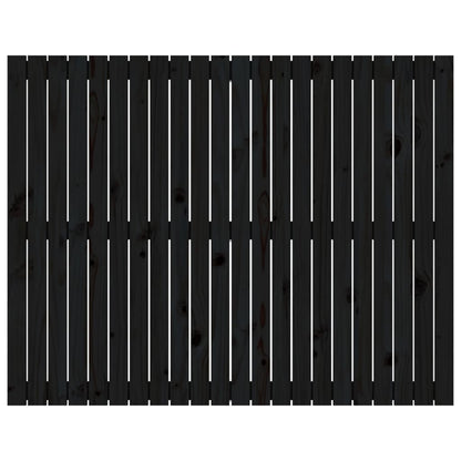 Testiera da Parete Nera 140x3x110 cm in Legno Massello di Pino