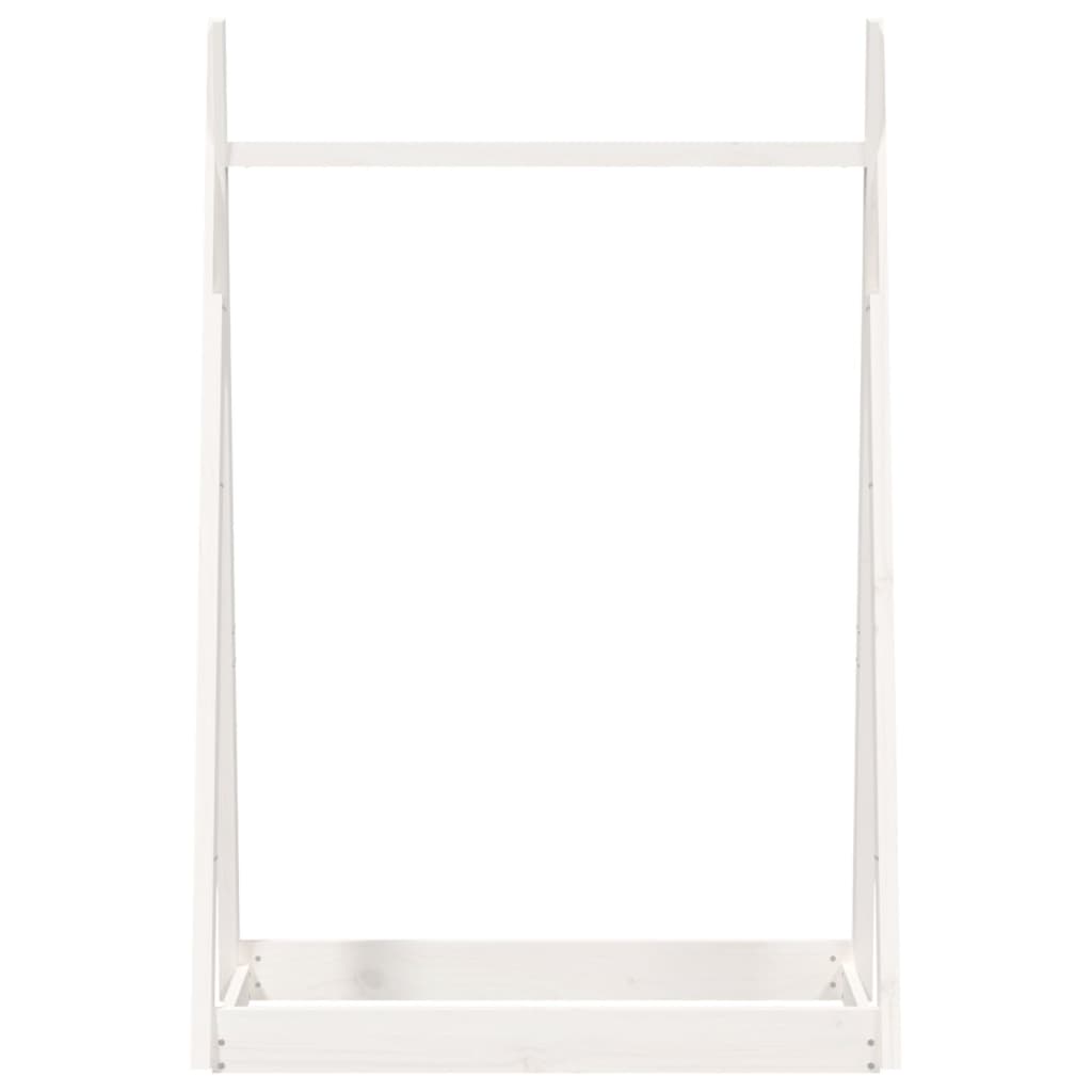 Appendiabiti Bianco 100x45x150 cm in Legno Massello di Pino