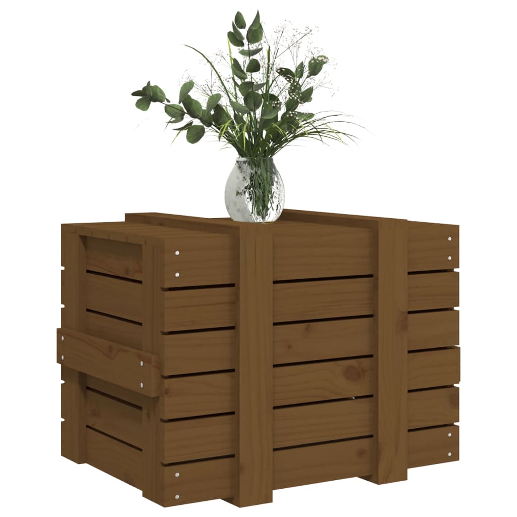 Contenitore Portaoggetti Ambra 58x40,5x42cm Legno Massello Pino