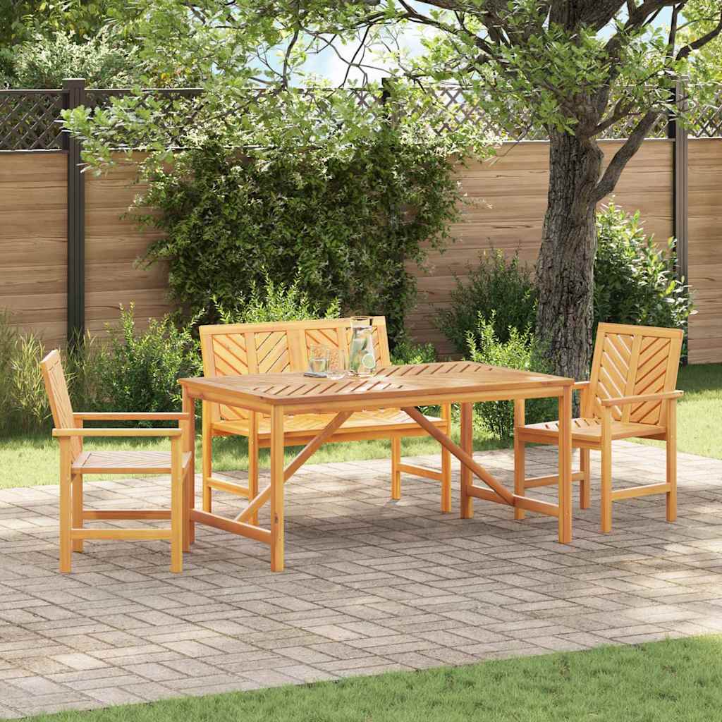 Set da Pranzo per Giardino 4 pcs Marrone