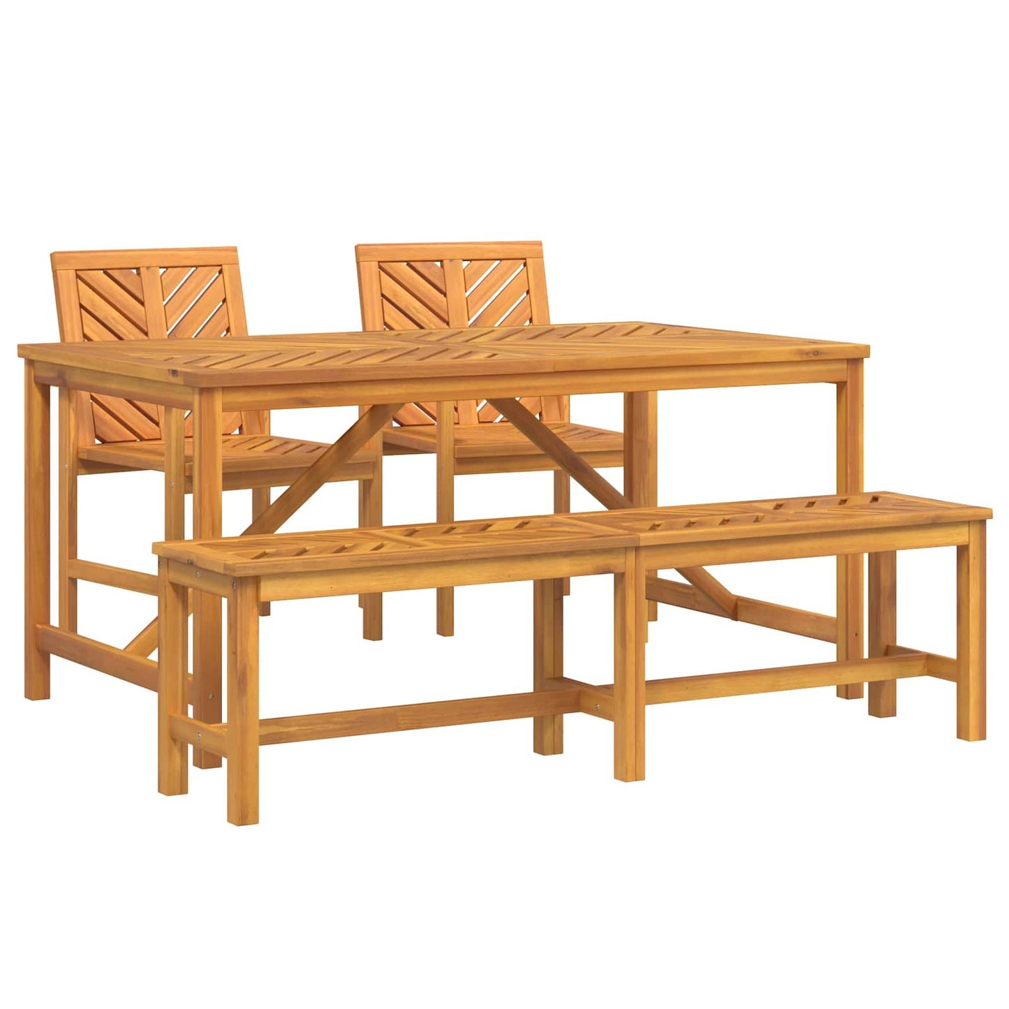 Set da Pranzo per Giardino 4 pcs Marrone