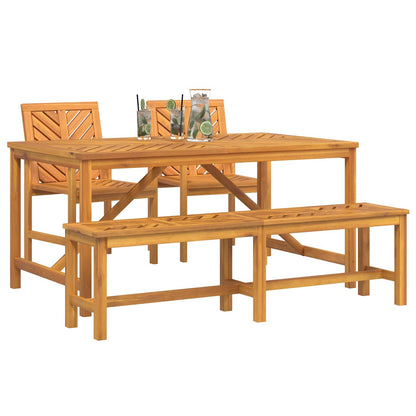 Set da Pranzo per Giardino 4 pcs Marrone