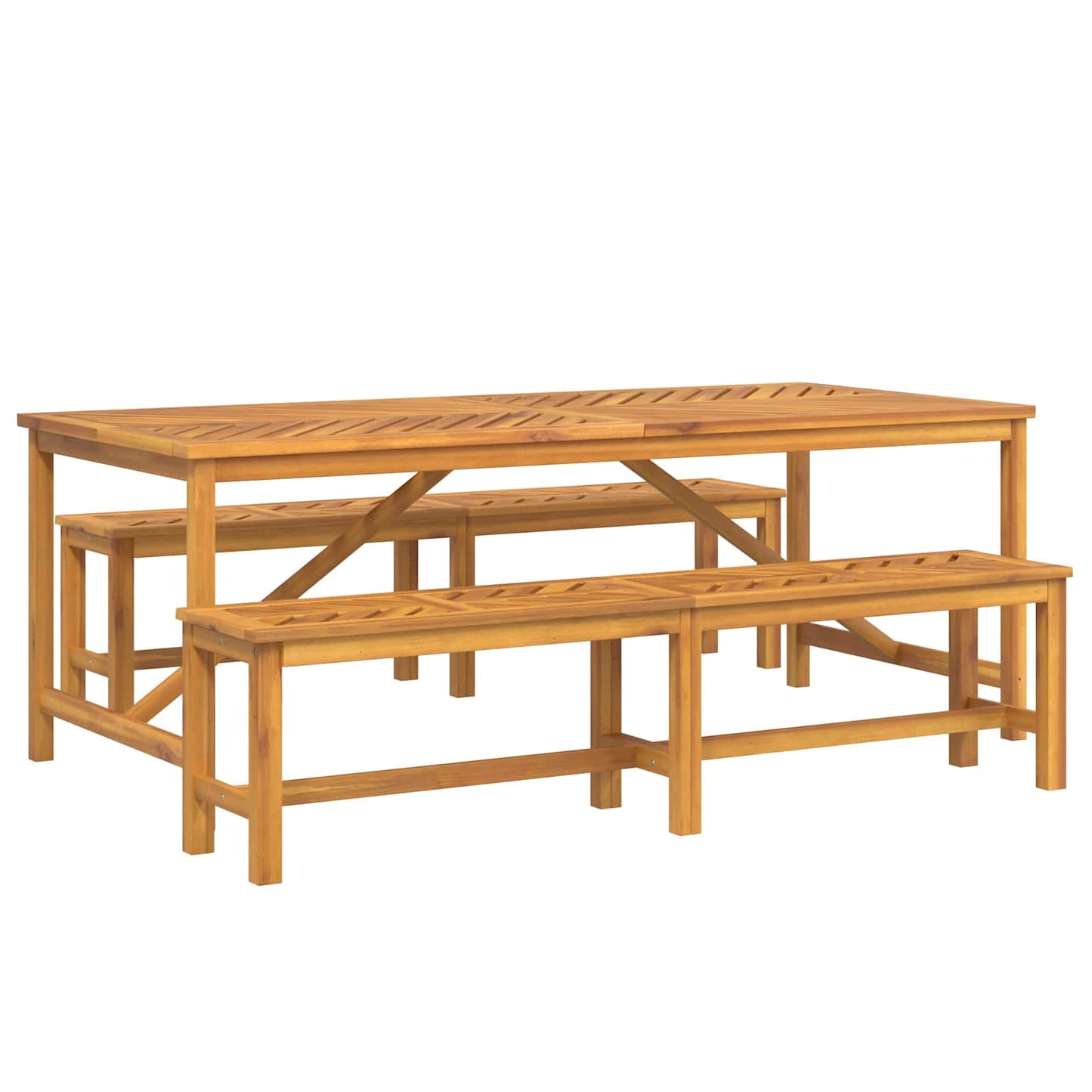 Set da Pranzo per Giardino 3 pcs Marrone