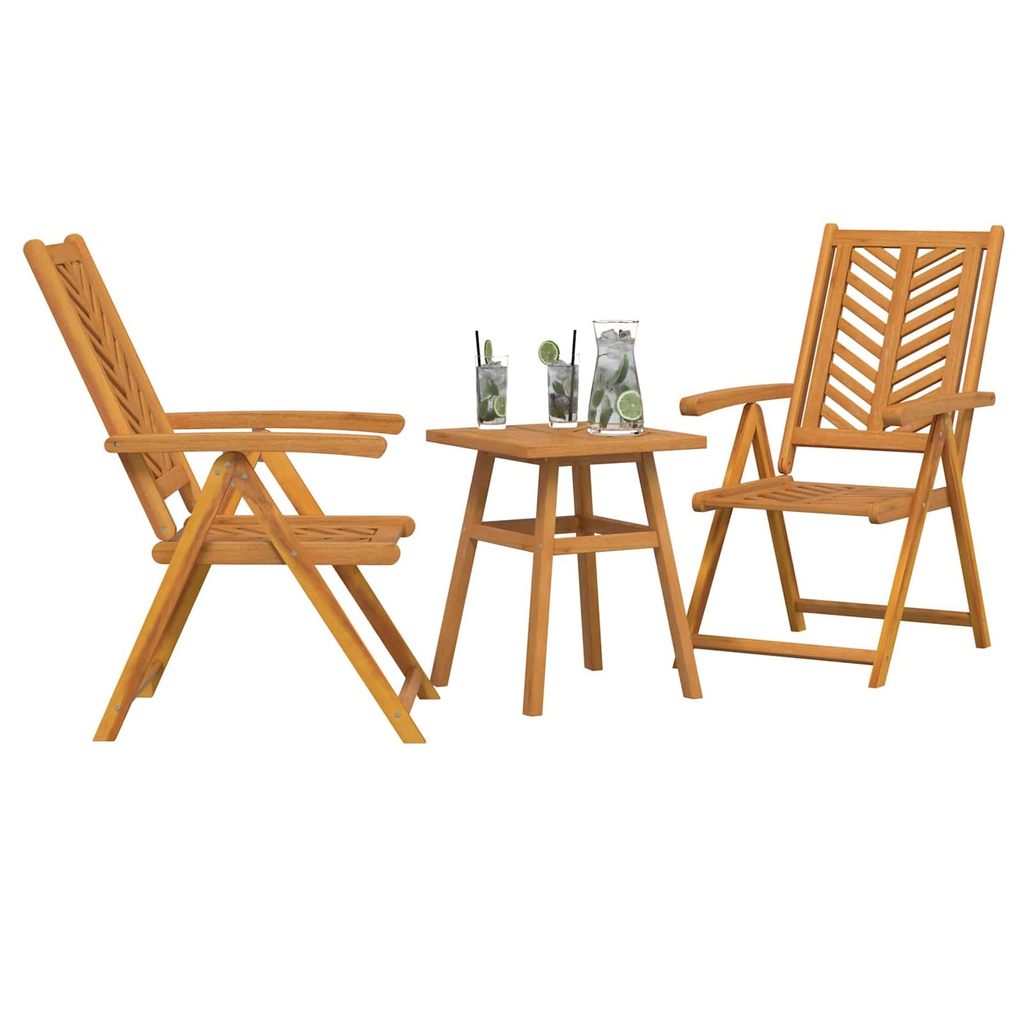 Set da Pranzo per Giardino 3 pcs Marrone