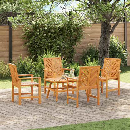Set Lounge da Giardino 5 pcs Marrone Legno di Acacia Massello