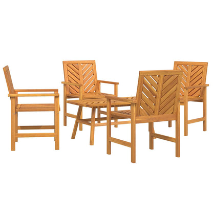 Set Lounge da Giardino 5 pcs Marrone Legno di Acacia Massello