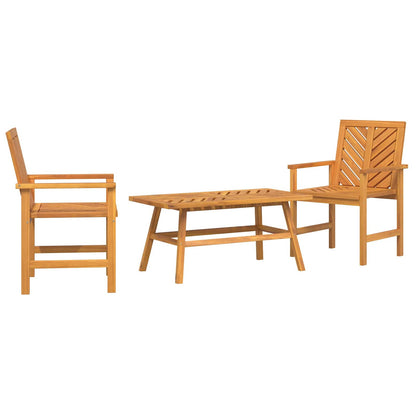 Set Lounge da Giardino 3 pcs Marrone Legno di Acacia Massello