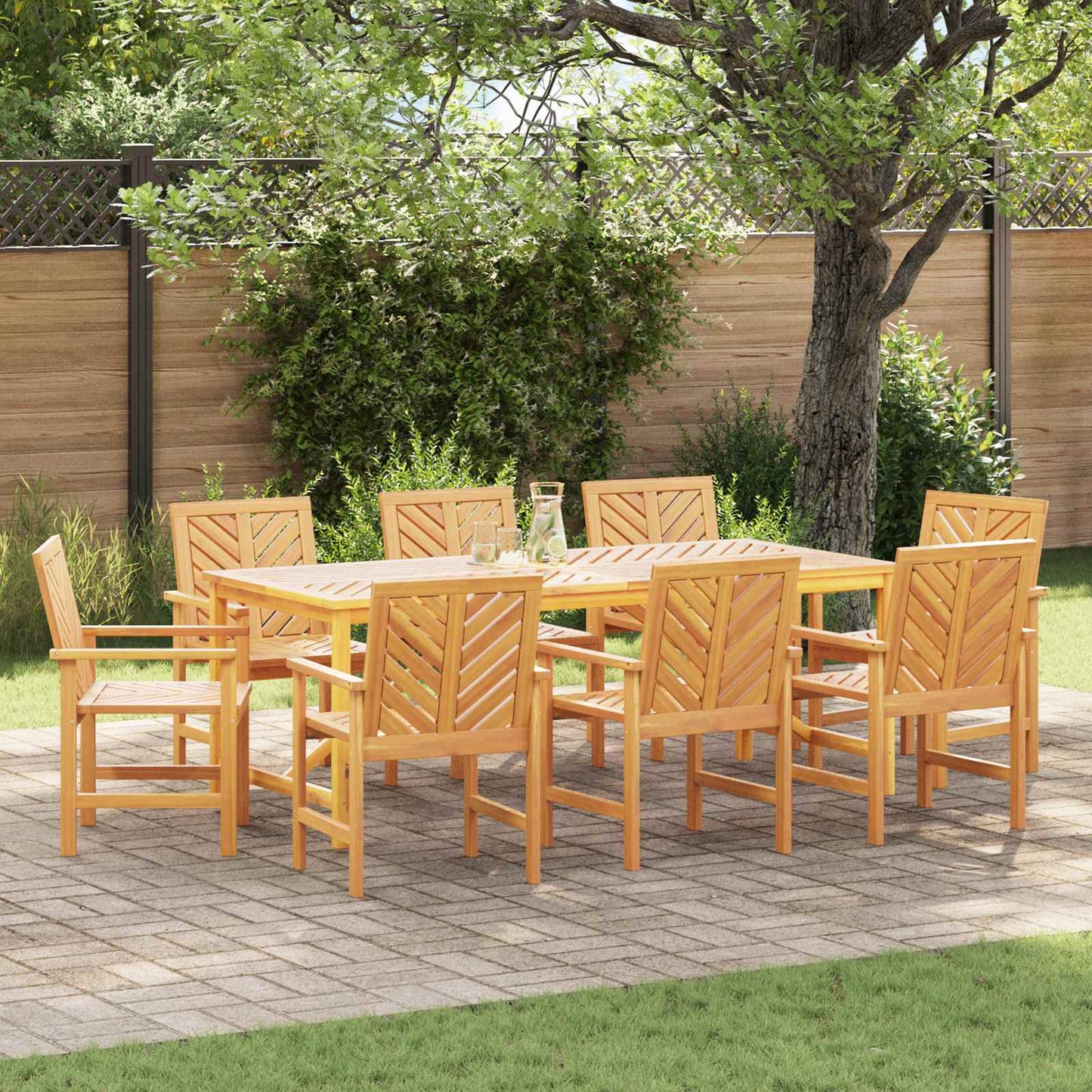 Sedia da pranzo 8 pcs Naturale 62.5 x 59 x 89 cm