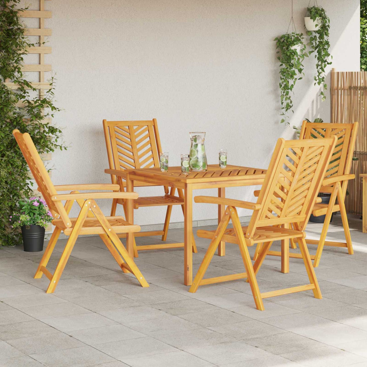 Sedia da Giardino 4 pcs Marrone 57 x 72 x 109 cm