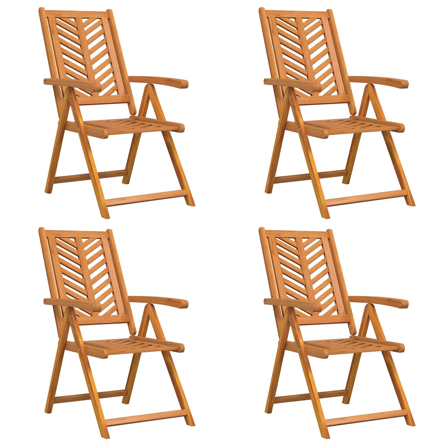 Sedia da Giardino 4 pcs Marrone 57 x 72 x 109 cm