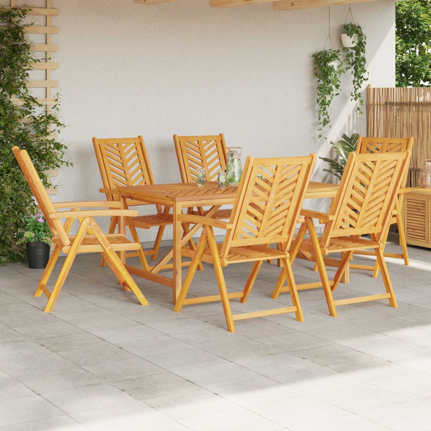 Sedia da Giardino 6 pcs Marrone 57 x 72 x 109 cm