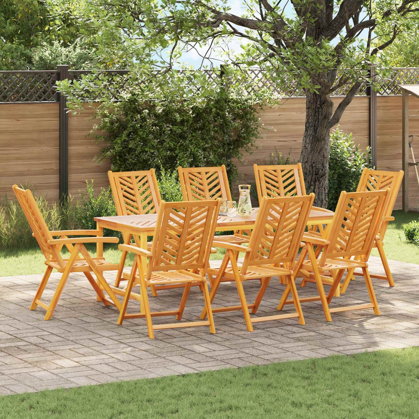 Sedia da Giardino 8 pcs Marrone 57 x 72 x 109 cm