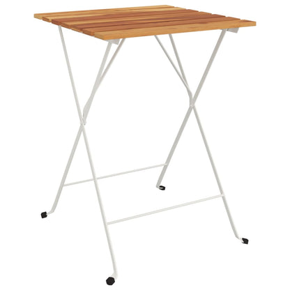 Set BistrÃ² Pieghevole 3pz in Legno Massello di Acacia e Acciaio