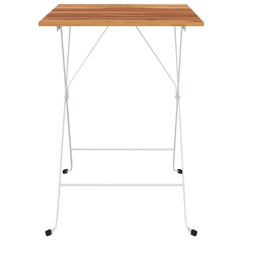 Tavolo BistrÃ² Pieghevole 55x54x71 Legno Massello Acacia Acciaio
