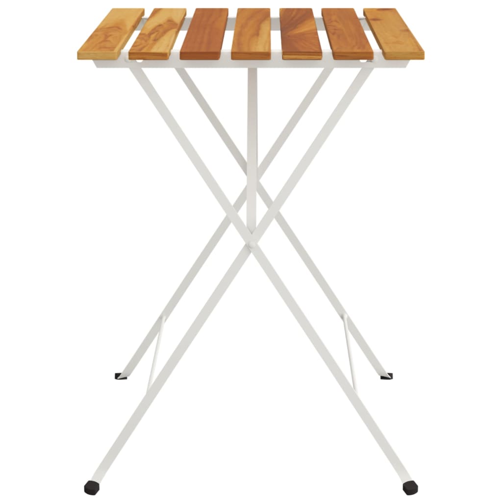 Tavolo BistrÃ² Pieghevole 55x54x71 Legno Massello Acacia Acciaio