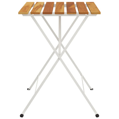 Tavolo BistrÃ² Pieghevole 55x54x71 Legno Massello Acacia Acciaio