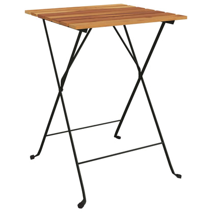 Tavolo BistrÃ² Pieghevole 55x54x71cm Legno Massello Teak Acciaio