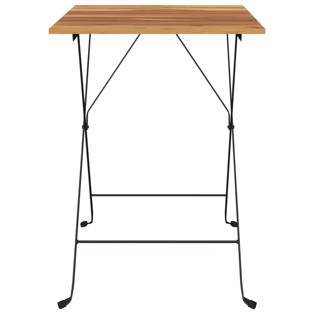 Tavolo BistrÃ² Pieghevole 55x54x71cm Legno Massello Teak Acciaio