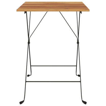 Tavolo BistrÃ² Pieghevole 55x54x71cm Legno Massello Teak Acciaio