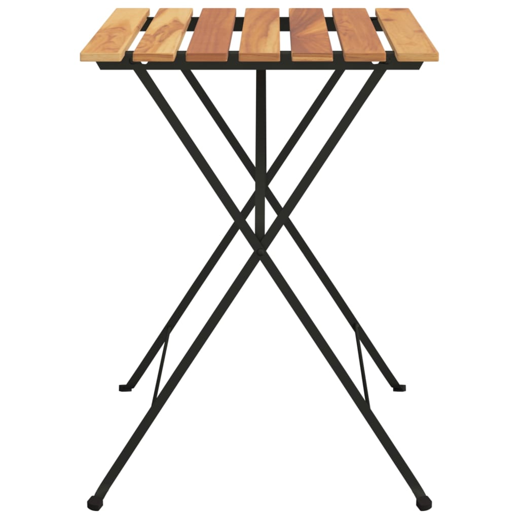 Tavolo BistrÃ² Pieghevole 55x54x71cm Legno Massello Teak Acciaio