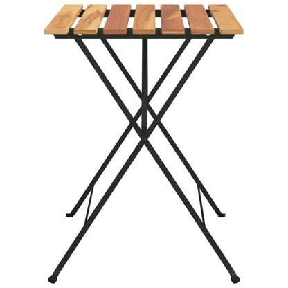 Tavolo BistrÃ² Pieghevole 55x54x71cm Legno Massello Teak Acciaio