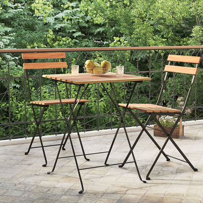 Tavolo BistrÃ² Pieghevole 55x54x71cm Legno Massello Teak Acciaio