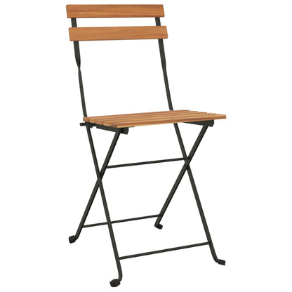 Sedie Pieghevoli da BistrÃ² 2 pz Legno Massello Teak e Acciaio