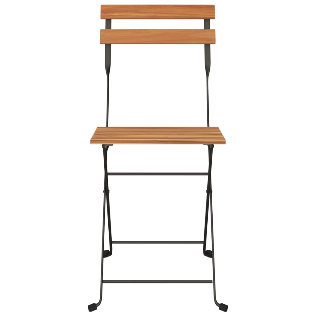 Sedie Pieghevoli da BistrÃ² 2 pz Legno Massello Teak e Acciaio