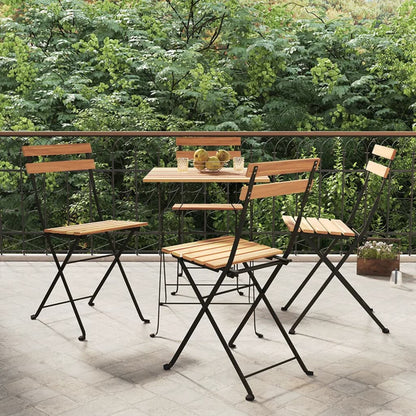 Sedie Pieghevoli da BistrÃƒÆ’Ã‚Â² 4 pz Legno Massello Teak e Acciaio
