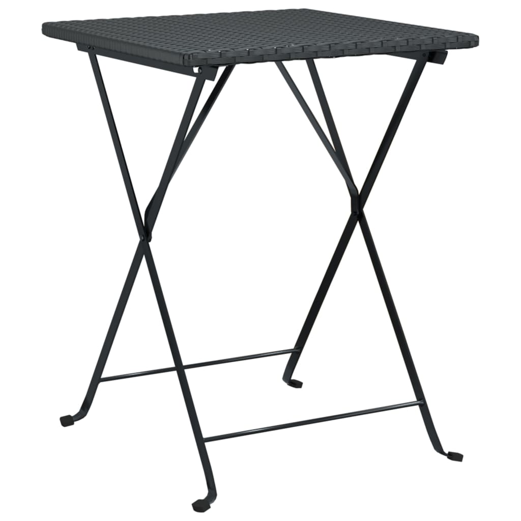 Tavolo Pieghevole da BistrÃ² Nero 55x54x71 cm Polyrattan