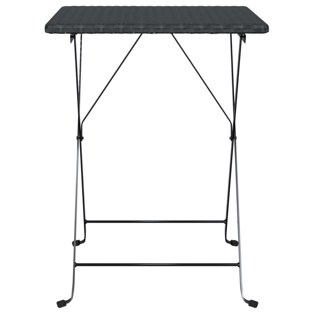 Tavolo Pieghevole da BistrÃ² Nero 55x54x71 cm Polyrattan