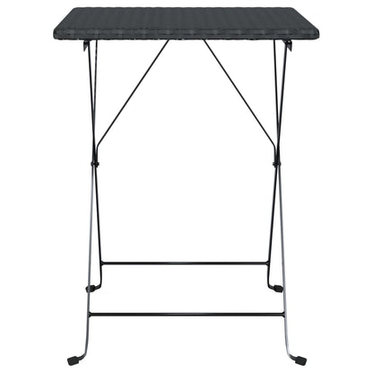 Tavolo Pieghevole da BistrÃ² Nero 55x54x71 cm Polyrattan