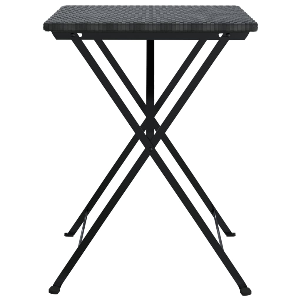 Tavolo Pieghevole da BistrÃ² Nero 55x54x71 cm Polyrattan