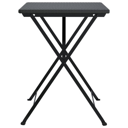 Tavolo Pieghevole da BistrÃ² Nero 55x54x71 cm Polyrattan