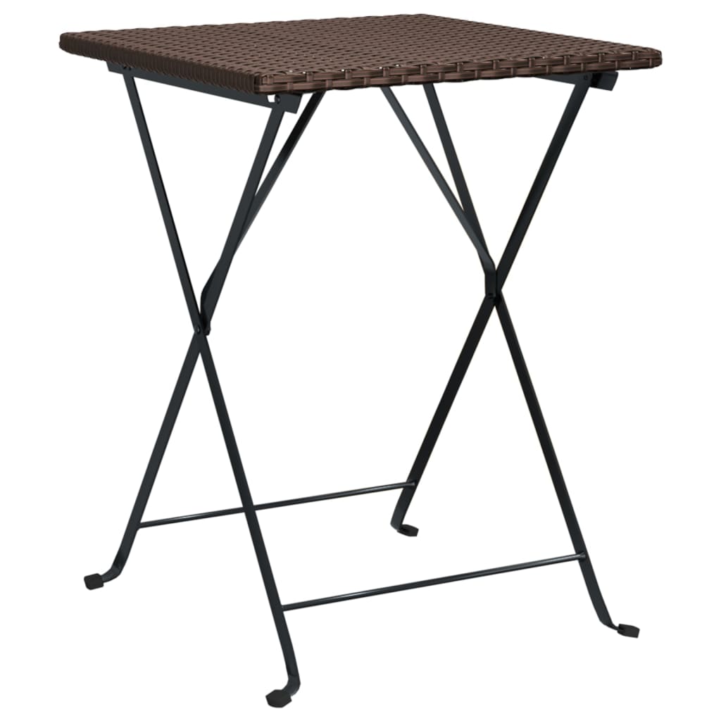 Tavolo Pieghevole da BistrÃ² Marrone 55x54x71 cm Polyrattan