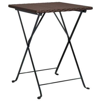 Tavolo Pieghevole da BistrÃ² Marrone 55x54x71 cm Polyrattan