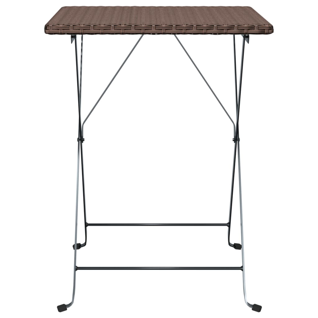 Tavolo Pieghevole da BistrÃ² Marrone 55x54x71 cm Polyrattan