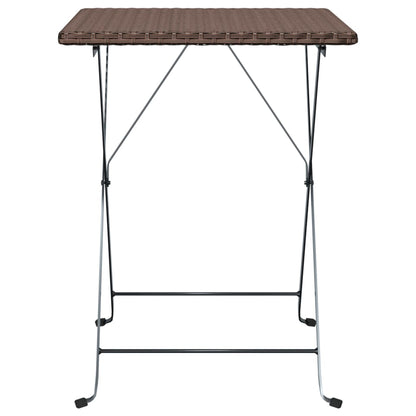 Tavolo Pieghevole da BistrÃ² Marrone 55x54x71 cm Polyrattan